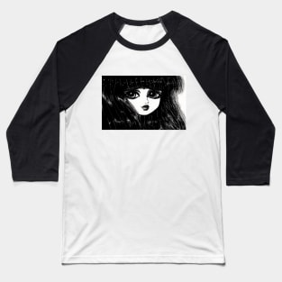 Black Hair Girl Baseball T-Shirt